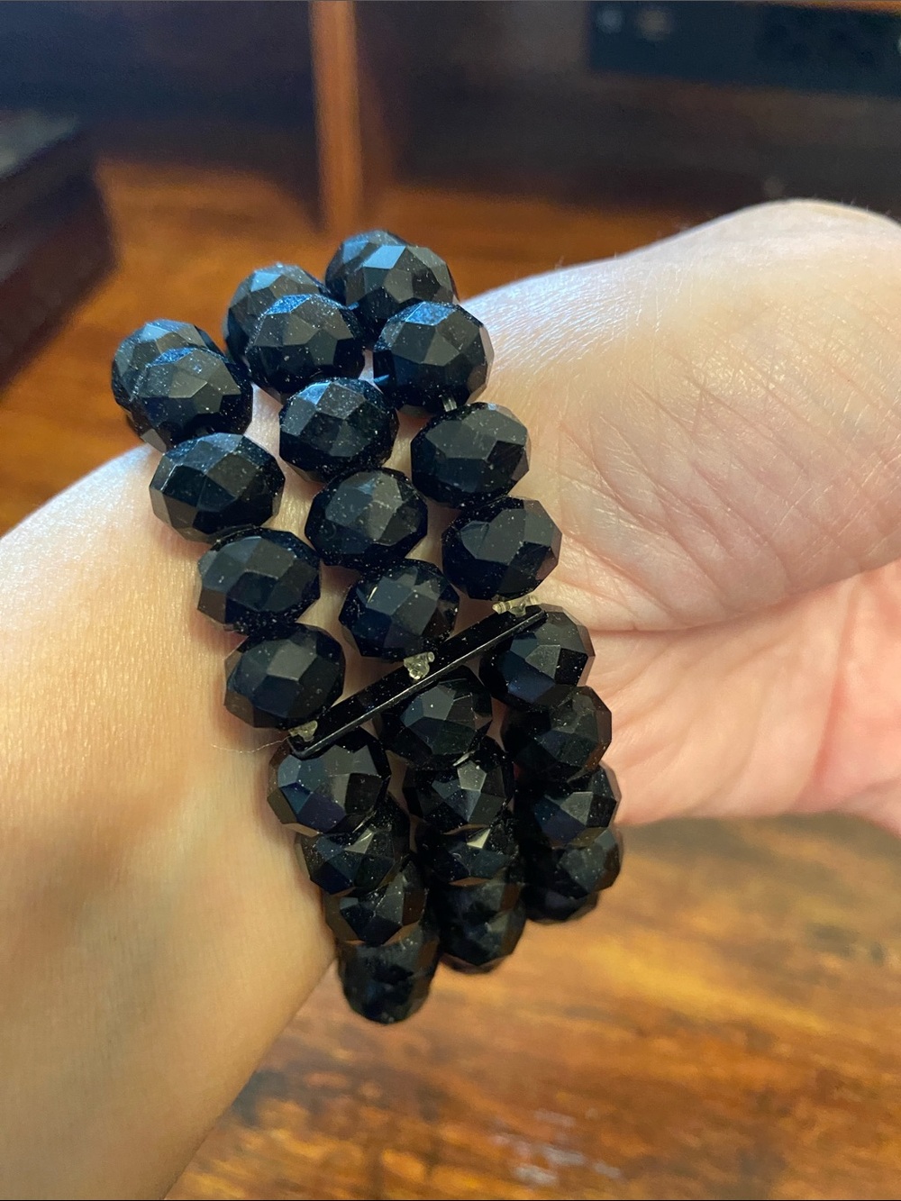 Black Faceted crystal Bead Stretch Bracelet - Women Jewelry